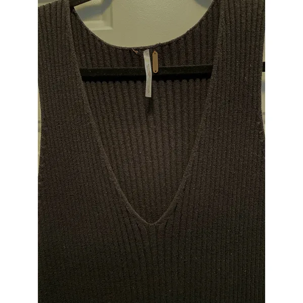 Free People Black Emmy Ribbed Knit Tank Dress Small - Image 6