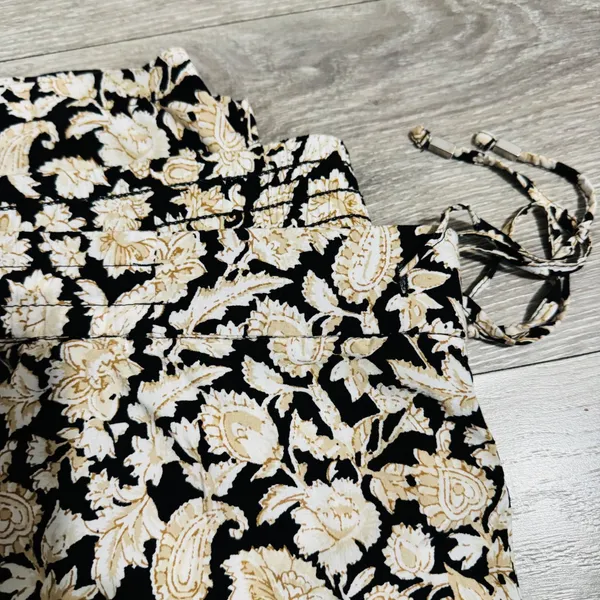 Old Navy Womens Pants XXL Black Tan Floral Print‎ Elastic Waist Cropped Casual - Image 13