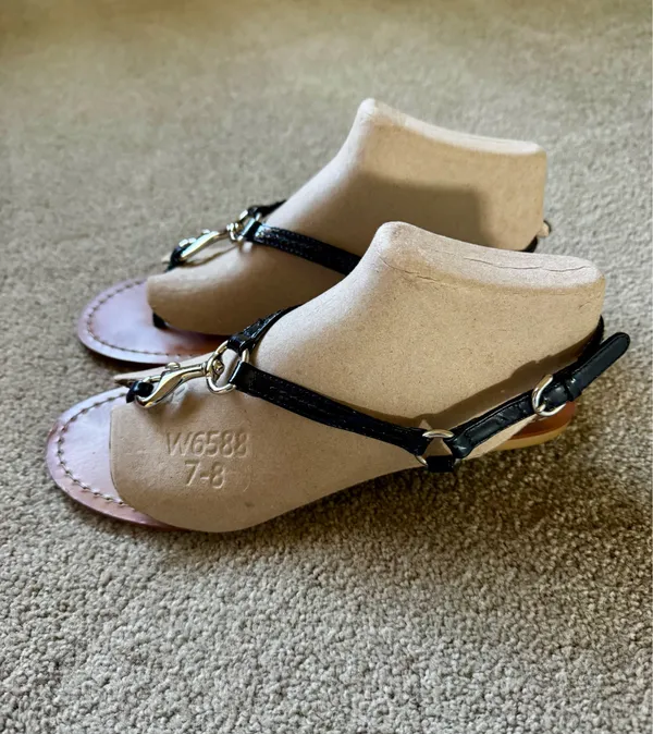 Coach Women's Black Patent Leather T-Strap Sandals - Image 3