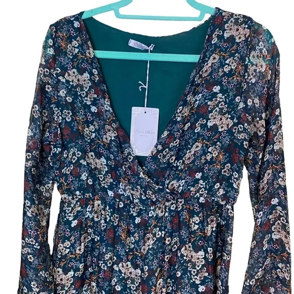 Elena Baldi Silk Floral Hi-Lo Dress Size Small - Image 4