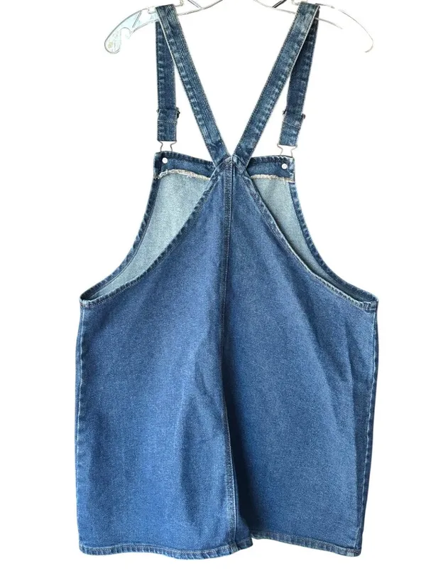 Wild Fable Blue Denim Overall Dress With Adjustable Straps & Front Pockets - Image 9