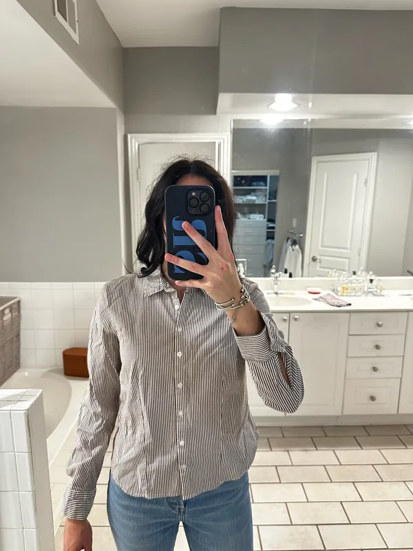 Old Navy the slim shirt neutral stripes - Image 2