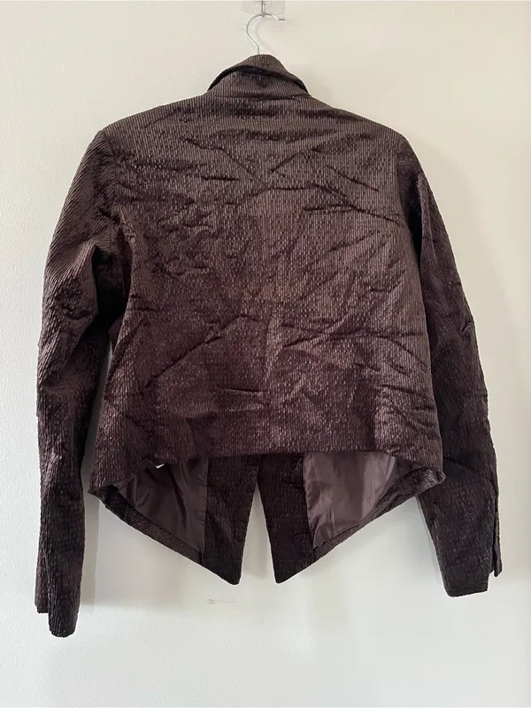 Democracy Brown Velvet Corduroy Blazer Small Western Equestrian Riding Preppy - Image 6