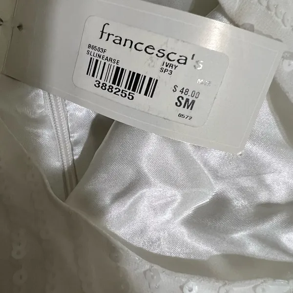 NWT Francesca’s white dress small‎ White - Image 4