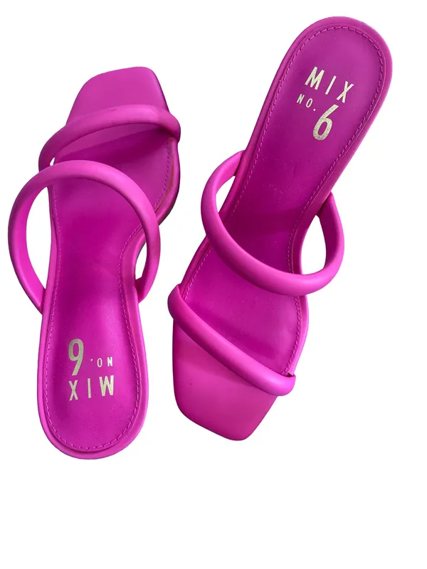 Mix No. 6 Neon Pink Double Hoop Slide Mules - Image 2