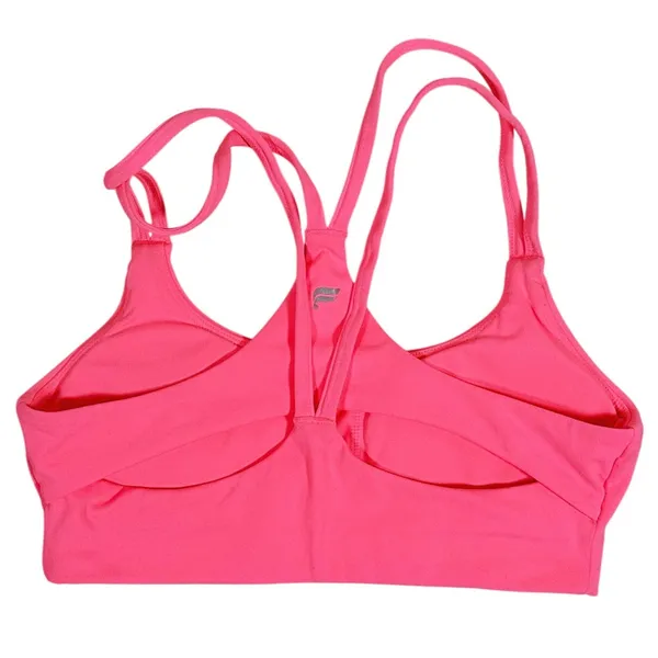 Fabletics 2 pc Workout SET Sports Bra & Biker Shorts XS Hot Pink Gym Athletic - Image 4