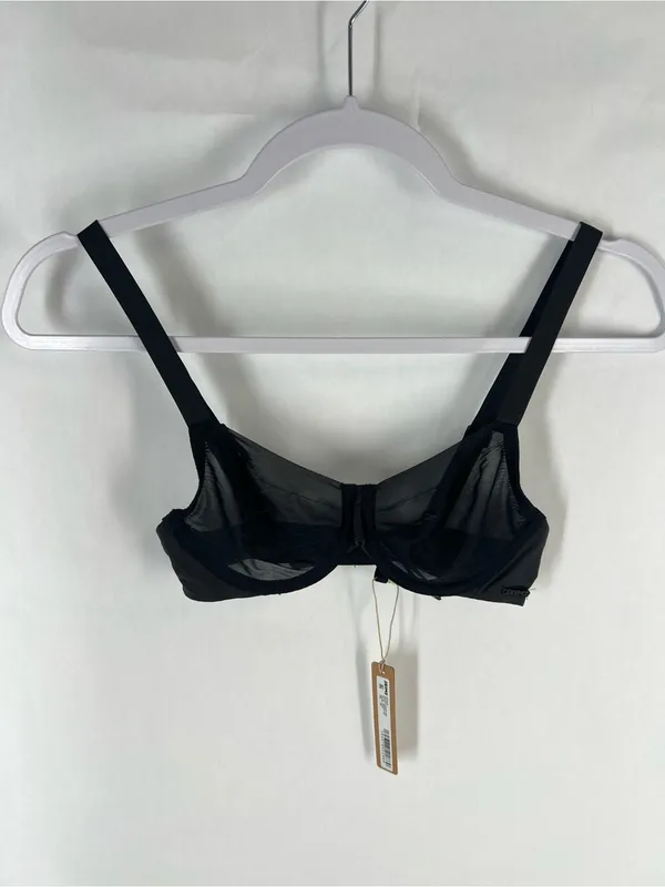 SKIMS No Show Unlined Demi Bra 32B Onyx Black NWT - Image 2