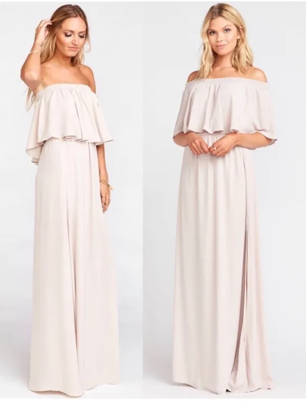 NWT Show Me Your Mumu Hacienda Maxi Dress SMALL Show Me The Ring Crisp beige - Image 2