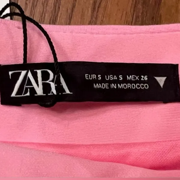 ZARA High-Waisted Draped Mini‎ Skirt in Light Pink Size Small Bloggers Fav NEW - Image 14