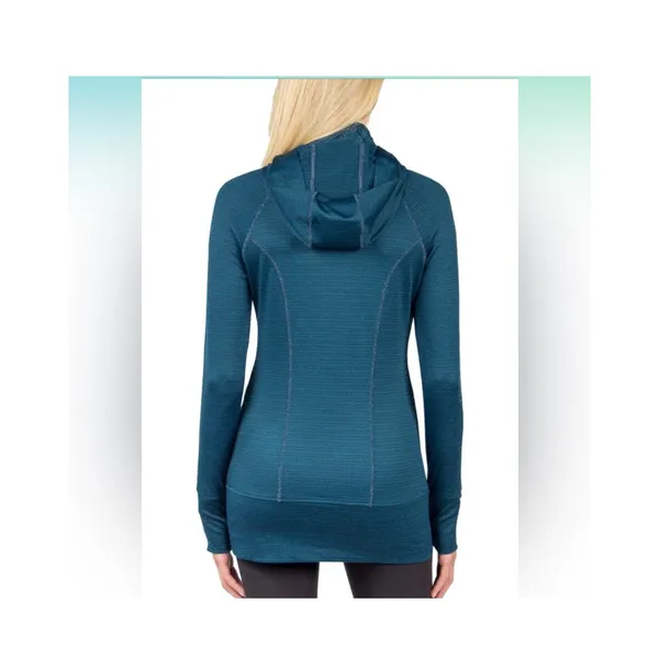 NWT Mondetta Longline Jacquard Zip Up Hooded Athletic Jacket Blue Size XXL - Image 2