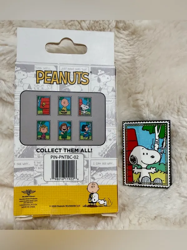 Buckle-Down Peanuts Stamps Glitter Blind Box Enamel Pin Hot Topic Exclusive - Image 2