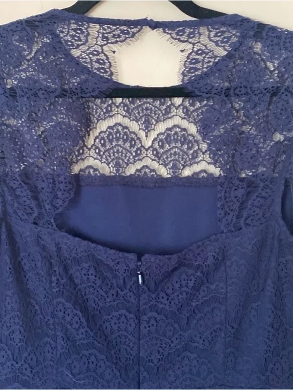 Navy Blue Lace Dress Women’s Size‎ 10 ~ Formal Party Dress ~ Wedding Guest - Image 4