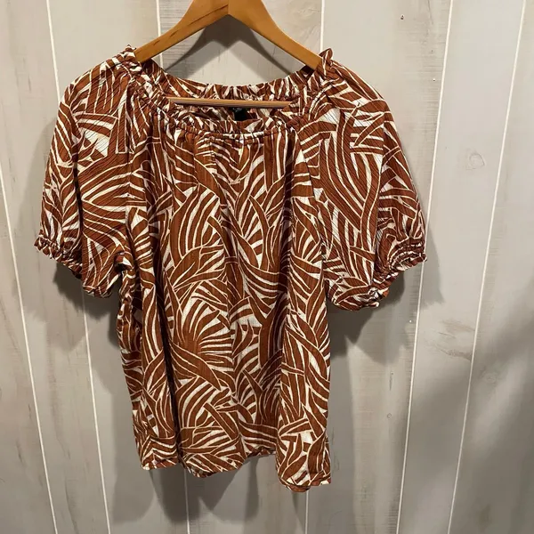 Cute Ann Taylor tropical deep orange flowy beach top pool breezy elastic trim - Image 7