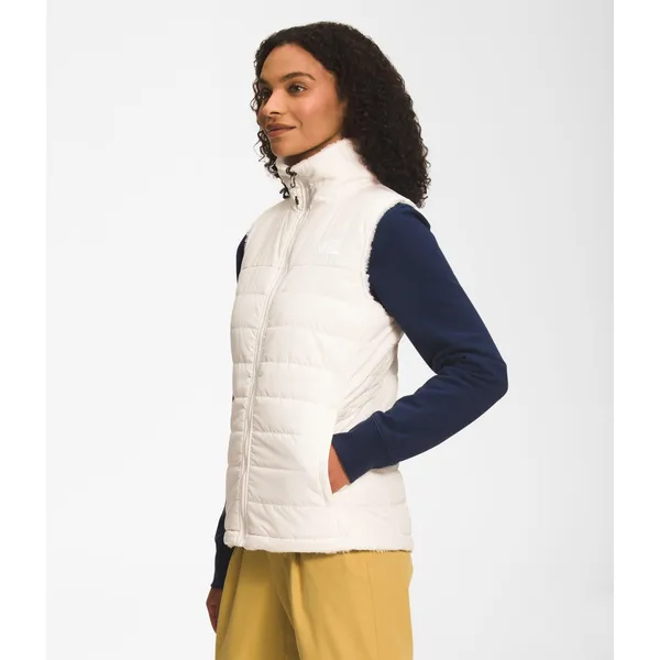 The North‎ Face Puffer Vest Womens M Mossbud Reversible White Insulated Fleece - Image 6