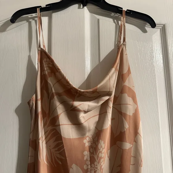 Dress Forum Peach & Cream Botanical Slip Midi Dress - Image 2
