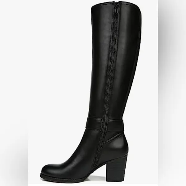SOUL Naturalizer Black‎ Wide Calf Chunky Heel Boot Knee High Size 6.5 New - Image 5