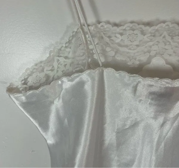 Vintage white lace embroidered bridal lingerie pajamas today tonight size small - Image 5