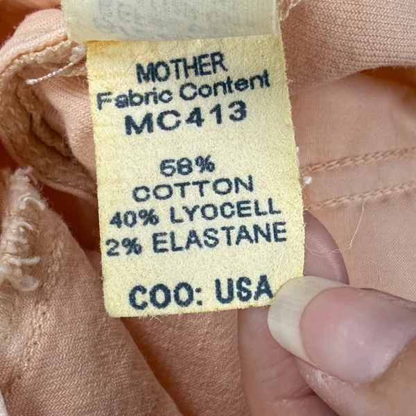Mother‎ The Manhattan Wide Leg Pants Peach Cotton Lyocell High Rise Sz 23 NOTE - Image 4