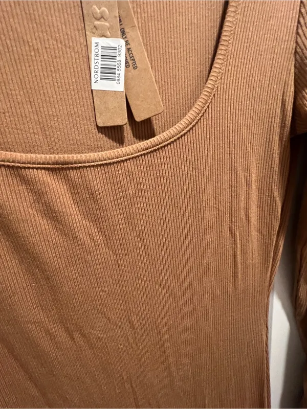 NWT SKIMS Soft Lounge Scoop Neck Maxi Dress - Camel - Image 9