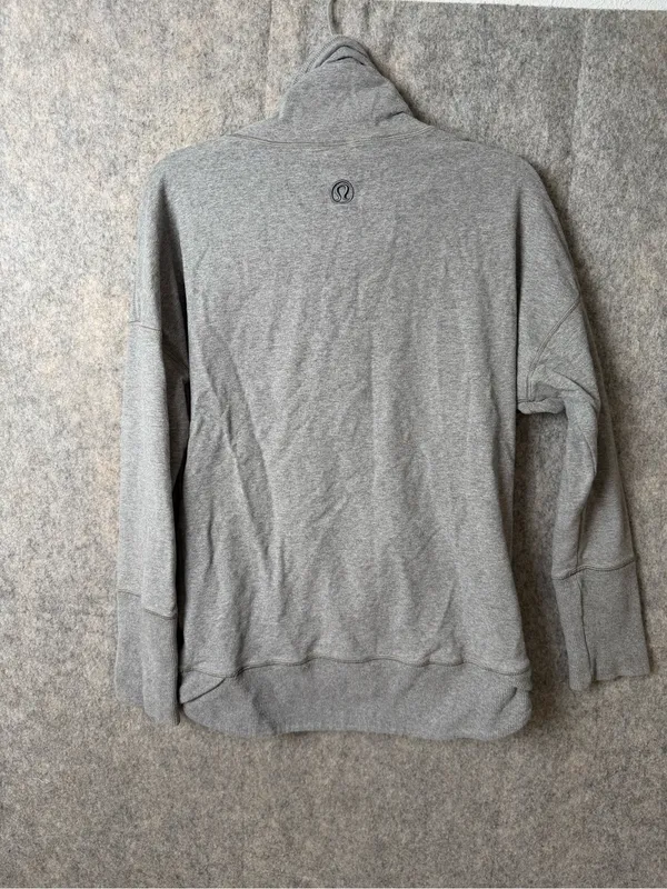 Lululemon Sweater Women small Gray Rest Day Pullover French Terry Run Gym - Image 2
