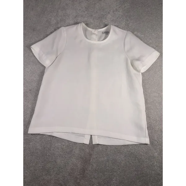madewell realxed fit back button detail small oversized blouse White Small - Image 2