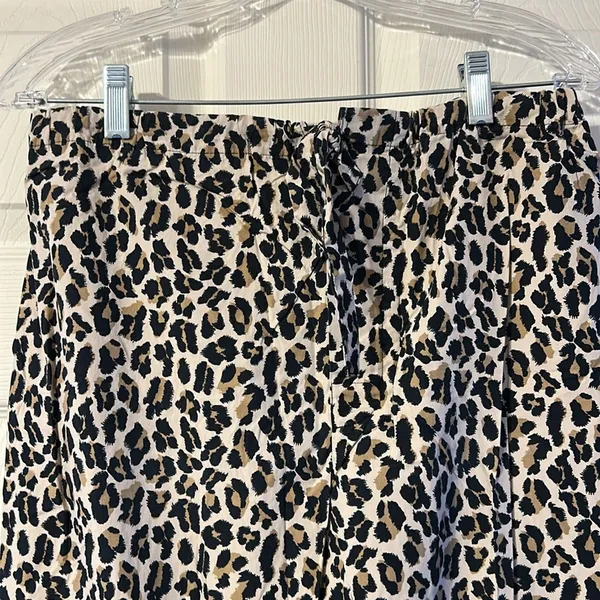 Vintage Express Leopard Print Pajama PJ Loungewear Pants Medium - Image 2