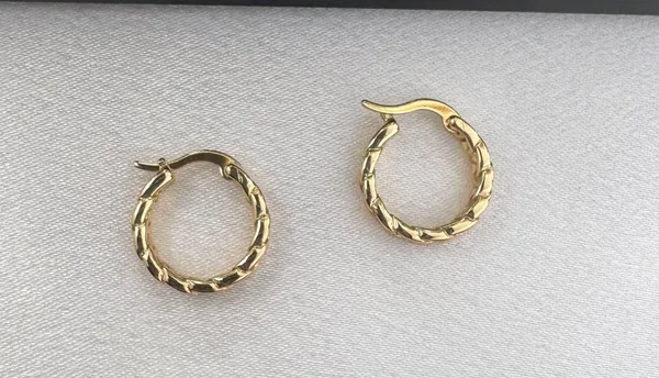 14mm Small Gold Hoop Earrings for Women - Image 2