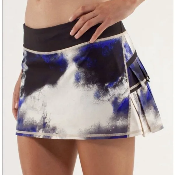 Lululemon Pace Setter Milky Way Skort Skirt Blue Purple Galaxy Marble 14" Size 6 - Image 4