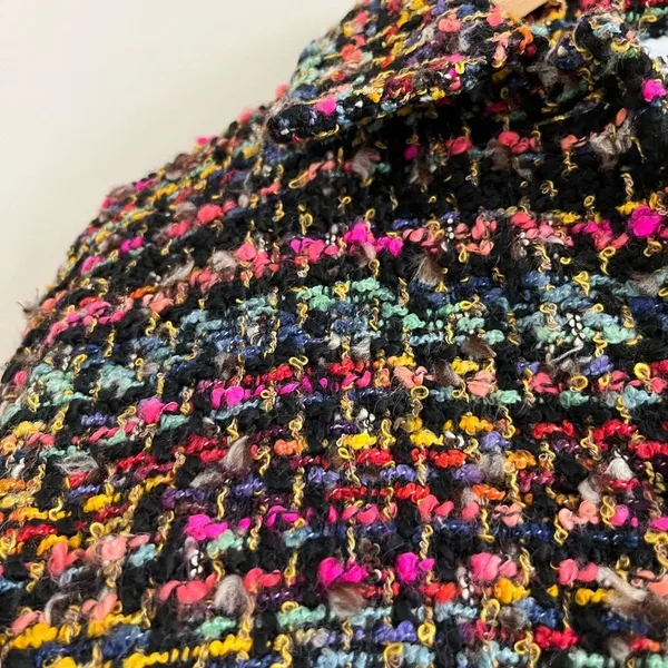 Chicos Tweed Jacket Colorful Textured Woven Blazer Preppy Chic S - Image 6
