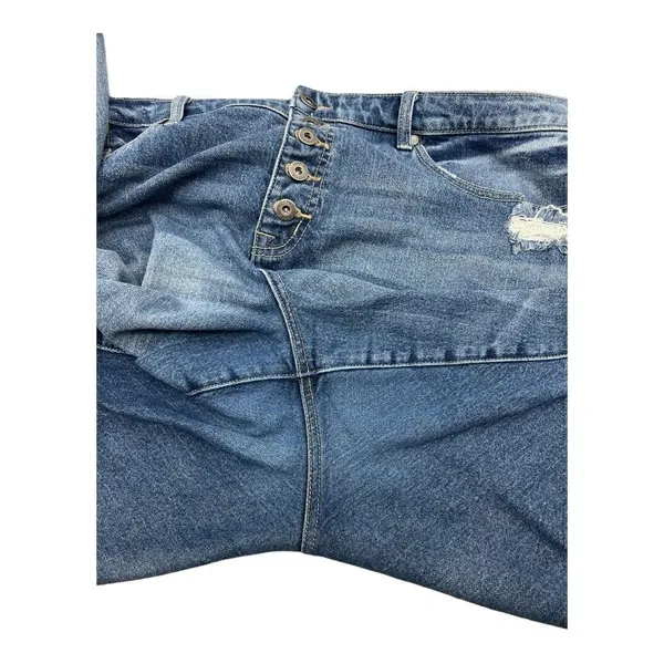 Torrid 22S distressed high rise straight ankle button fly jeans - Image 5