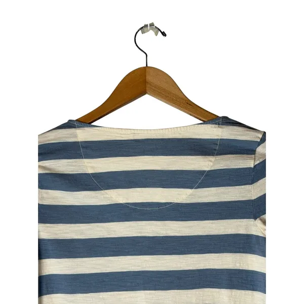Lauren Ralph Lauren Top Women XS Blue White Lace Up Striped Knit Preppy Coastal - Image 5