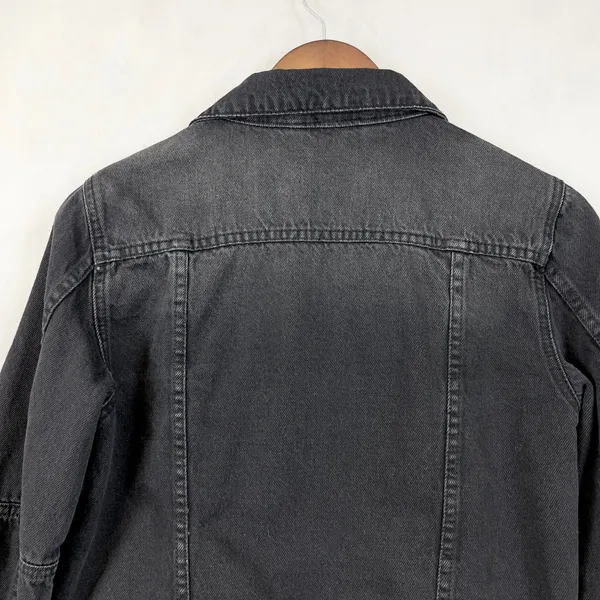 Free People Women Denim Jacket XS Black Grunge‎ Indie Rock Trucker Western Urban - Image 6