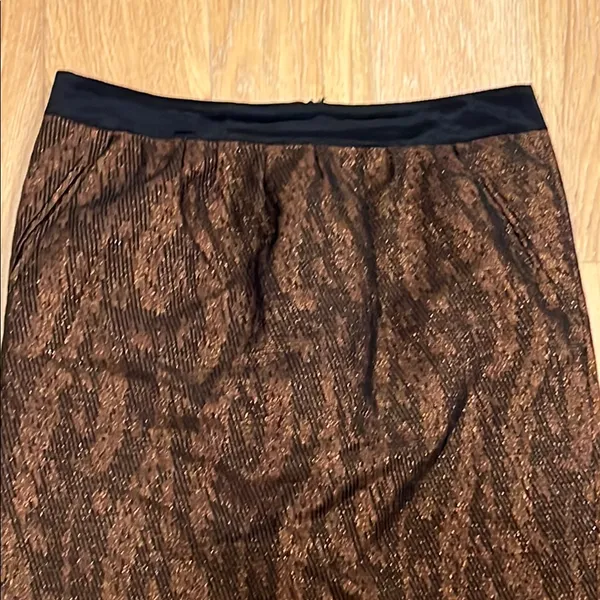 Reiss Brown Metallic‎ Pencil Skirt size 6 - Image 3