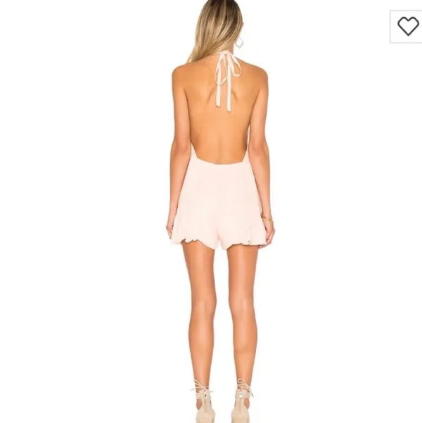LIONESS All Summer Long Romper In Pink Linen - Image 2