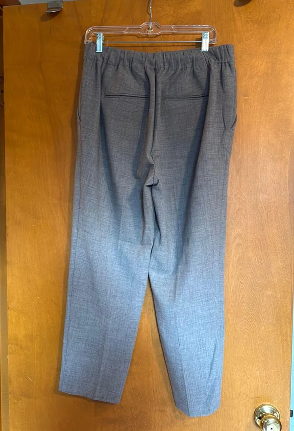 Ann Taylor Grey Pleated Pull-On Dress Pant M  - Image 2