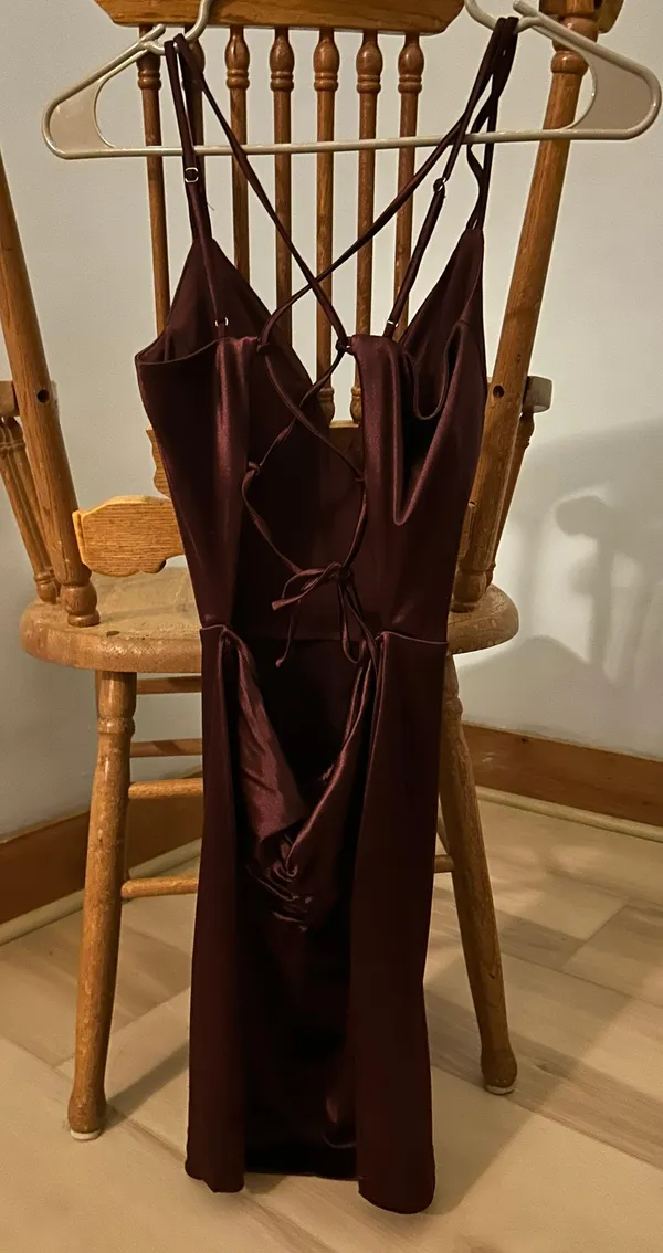 Windsor Strappy Deep Plum Dress - Image 4