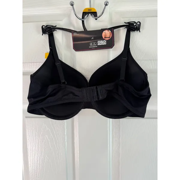 No Boundaries Push-Up Bra Natural‎ Lift Adjustable Straps Black Size 36D - Image 2
