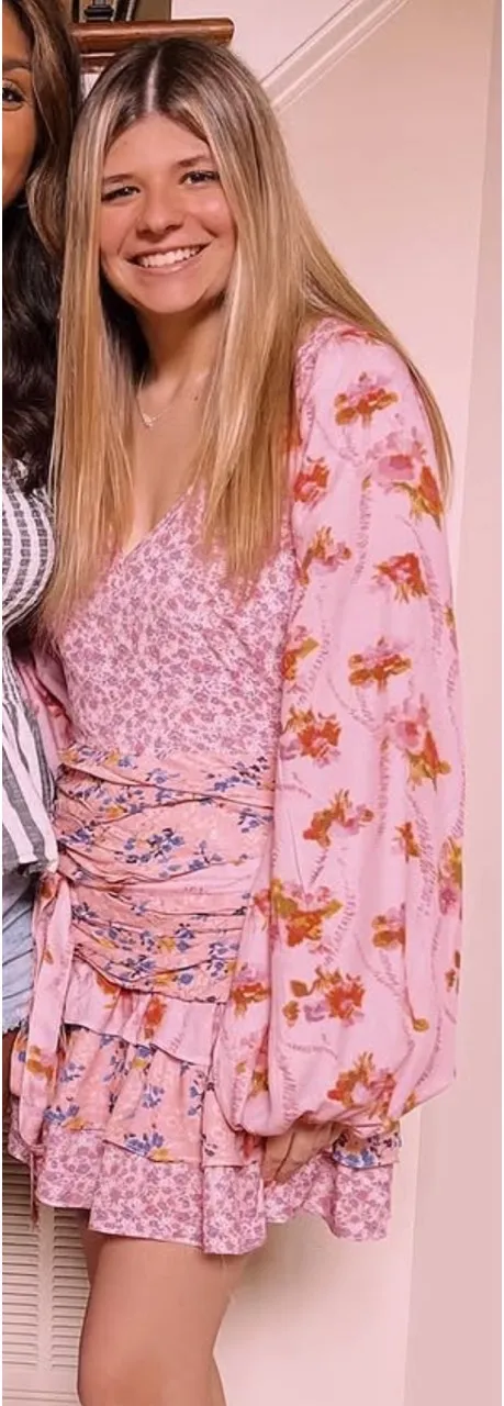 Coquette Floral Tie Long Sleeve Mini Dress - Image 2