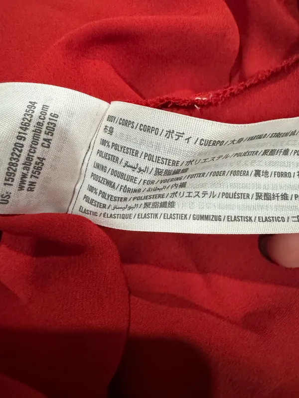 Abercrombie Red Long Sleeve Mini Dress - Image 6