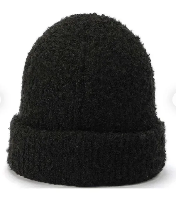 Hunter Black Unisex Tonal Patch Beanie Hat - Image 5