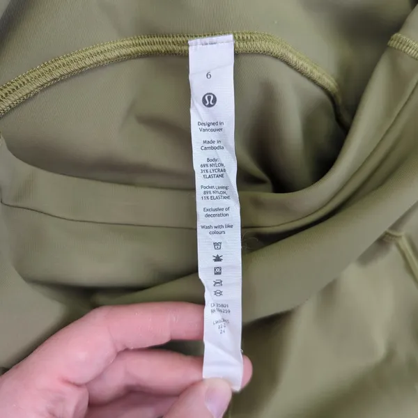 Lululemon Swift‎ High Rise Crop 21" Green Yoga Workout Leggings Women's 6 W6CBKS - Image 8