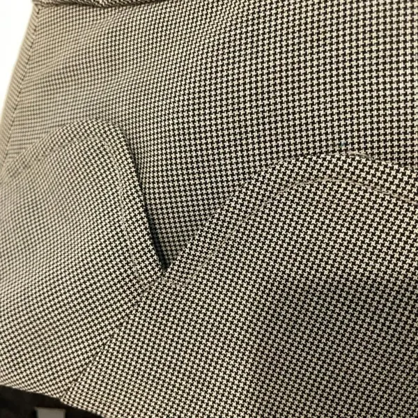 ANN TAYLOR Factory Tan / Brown Black Houndstooth Two Button Work Blazer Jacket 4 - Image 7