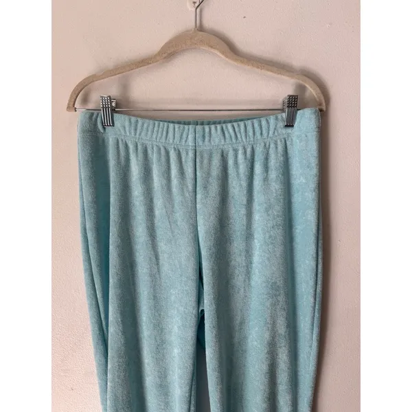 Juicy Couture Light Blue Terry Jogger Sweatpants Size Small Rhinestone Logo - Image 3