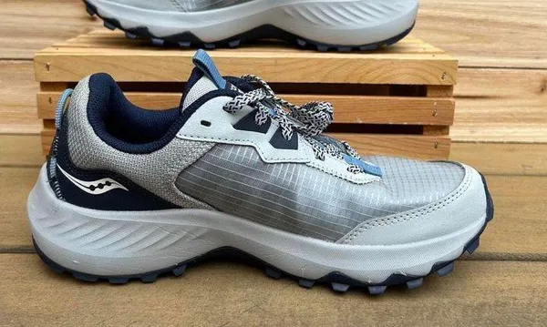 Saucony Aura TR Trail Grey/Blue Sneakers Running Comfort Shoe - Image 2