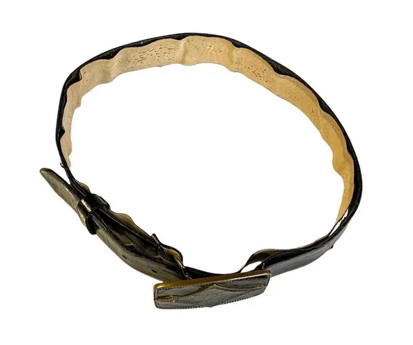 Oscar de la Renta Vintage 80’s Genuine Leather Belt Black Size Small Well loved - Image 2