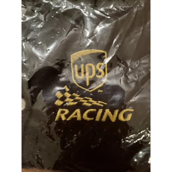 Vtg Chase Authentics Womens Polo Shirt UPS Racing Size Medium Brown - Image 5