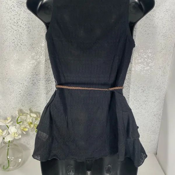 Belle du Jour Black Sweater Vest with Rope Belt - Image 11
