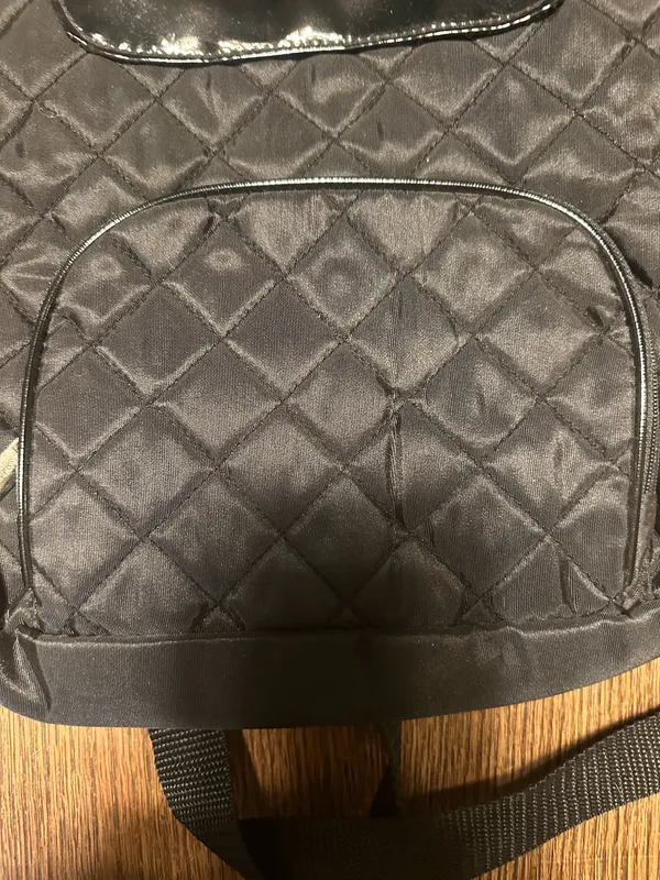 Yankee Candle Small Black Adjustable Quilted Backpack with Drawstring and Pocket - Image 3