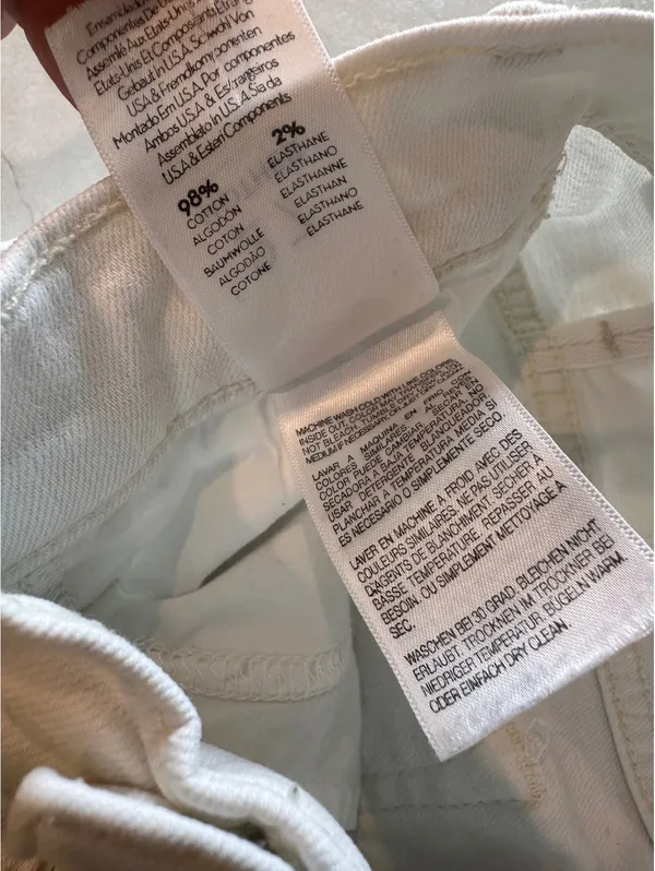 MOTHER The Hustler Ankle Fray Jeans In Tea and Biscuits White Wash Women’s sz 27 - Image 10