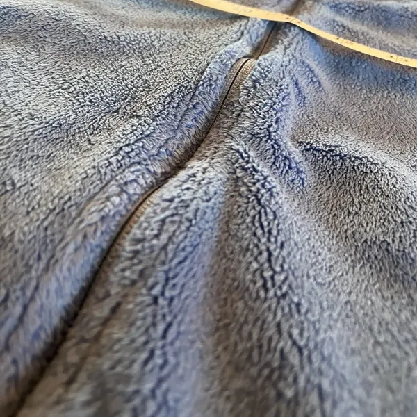 L.L Bean Womens Medium Zip Up Long Sleeve Fleece Jacket Blue Floral EUC - Image 3